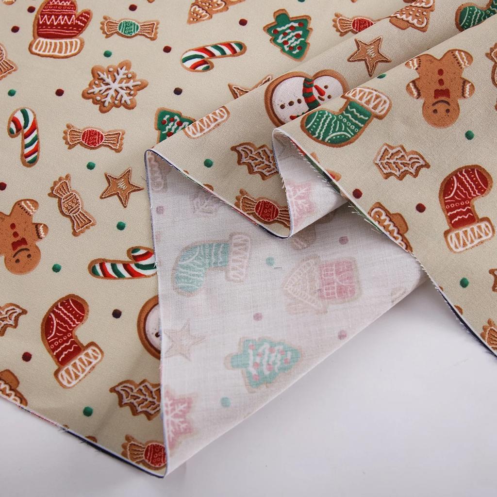 0.5m/1m/2m Christmas Series Snowman Printed Fabric For Traditions Holiday Decoration Fabrics Christmas DIY Handmade Material