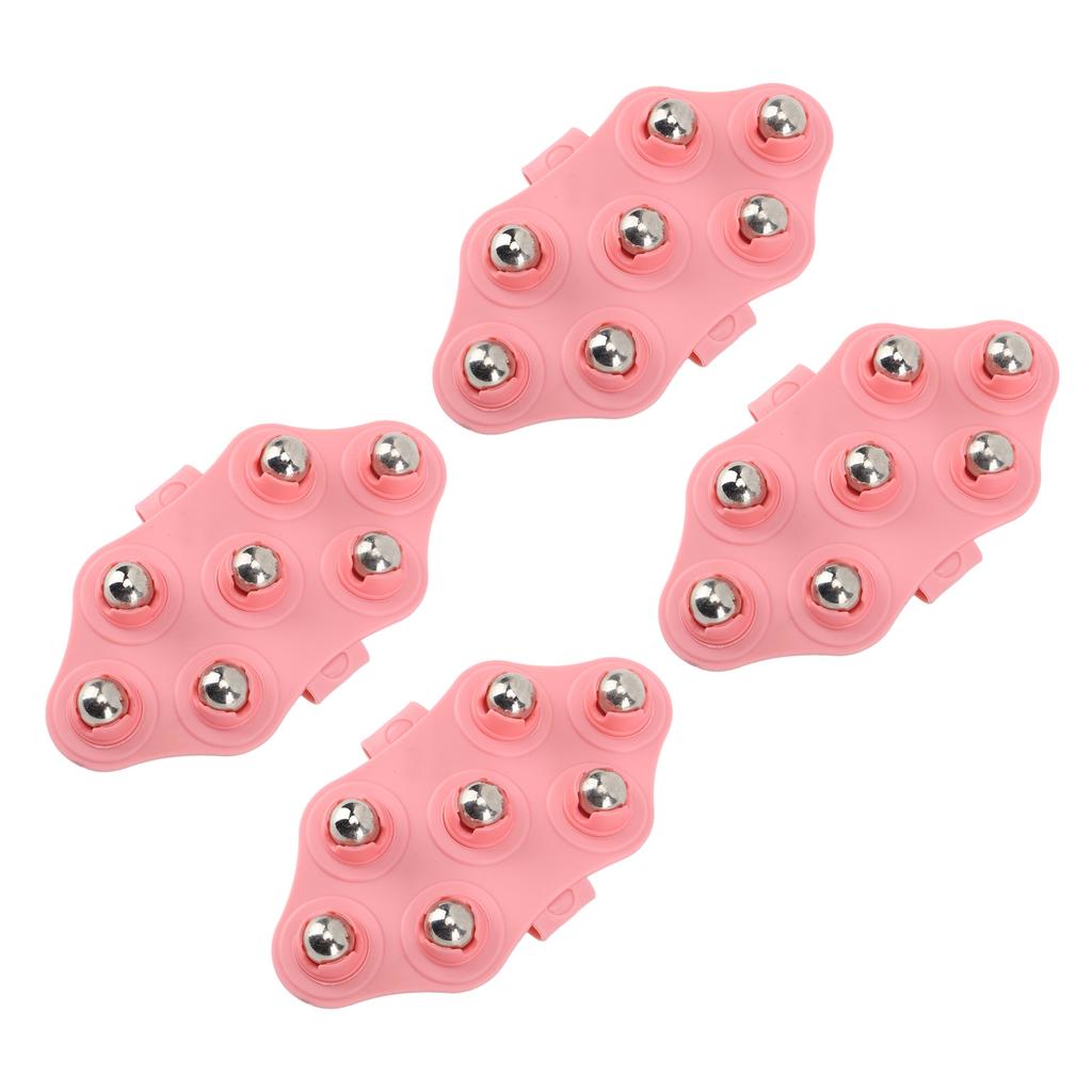 4pcs Palm Shaped Massage Glove Manual Glove Massager with 7 Roller Balls for Body Massage