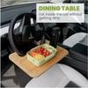 Portable Bamboo Wood Steering Wheel Table: Multi-functional Tray & Desk