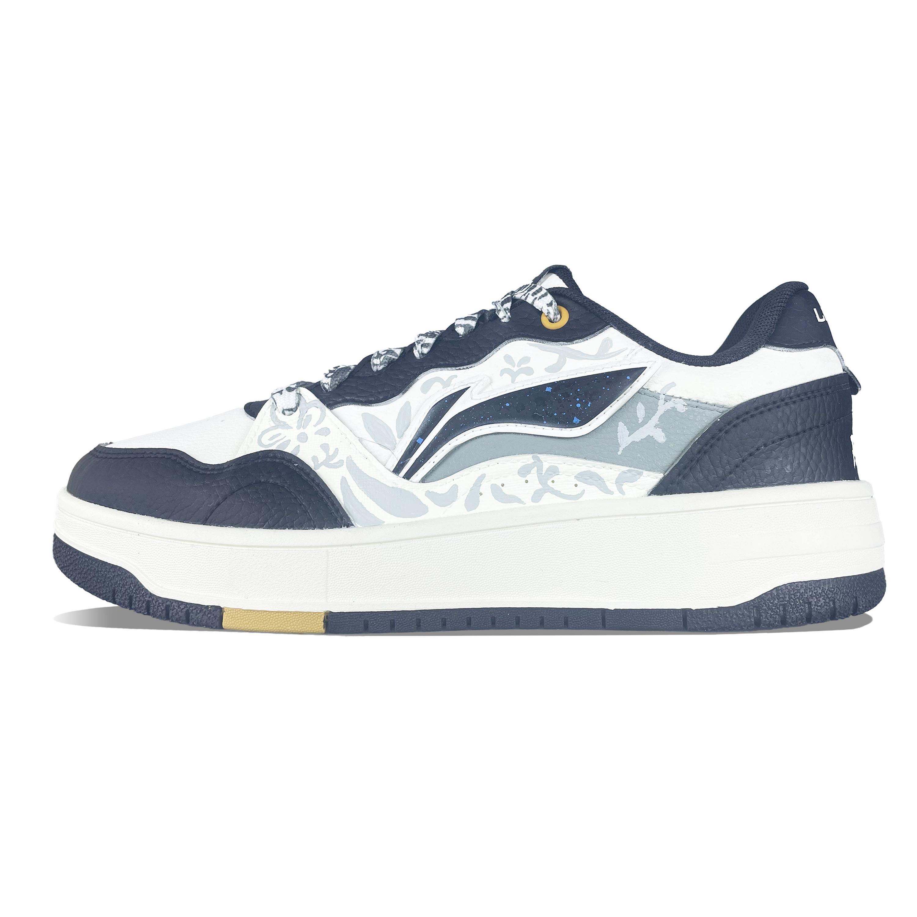 

Мужские низкие кеды для скейтбординга Li Ning Tianji с мягкой амортизацией, износостойкие, цвет: белый, черный, серый, синий, AGCU317-3(Команда408-) 39