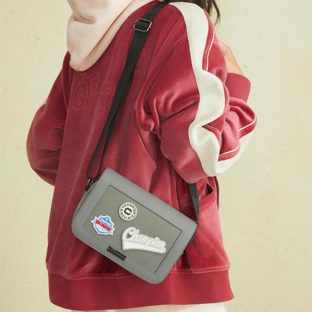 New Champion Fabric Camera Bag, Shoulder Bag Small Unisex Black/Dark Gray/Light Blue U4AACPU28