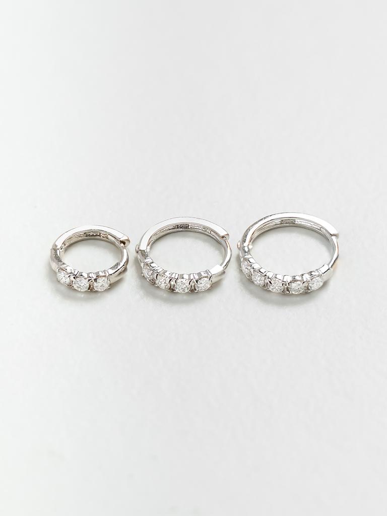 Minimalpiercing 14K 18K Moissanite Diamond One-Touch Ring Earrings