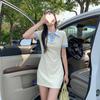 Age Reduction Sweet Milk Fufu Waist Thin Color Matching Polo Dress Women's Summer New Hip Skirt Women