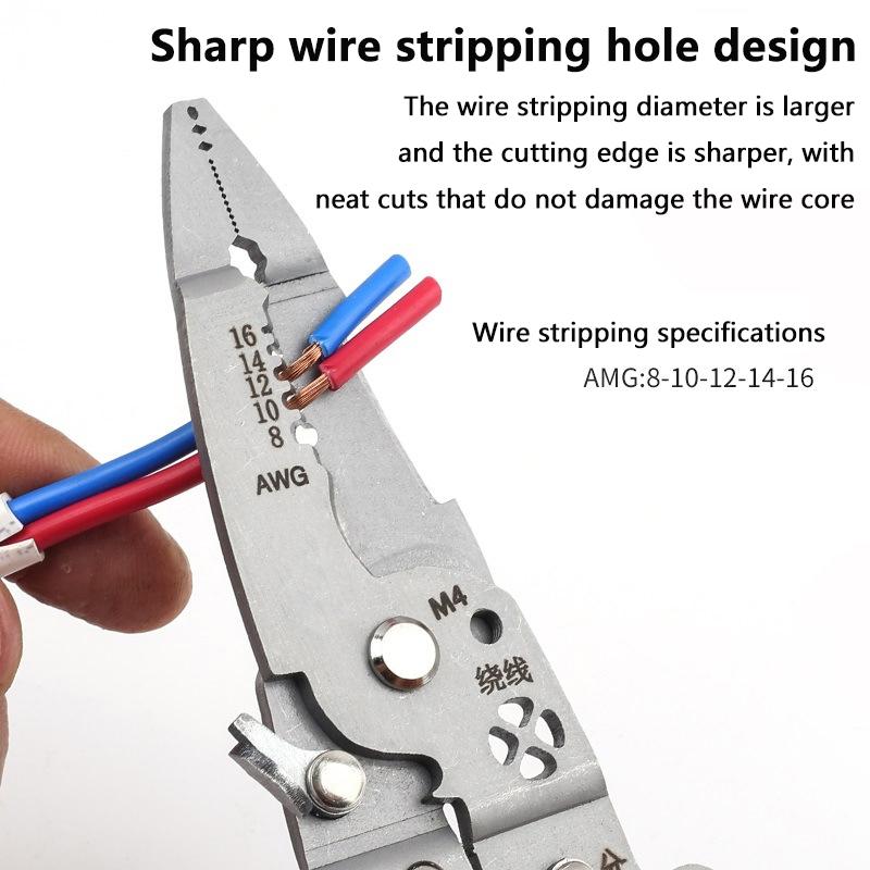 12 In 1 Universal Wire Stripping Pliers Multi-Function For Wire Peeling Cutting Dividing Electrical Work Tools