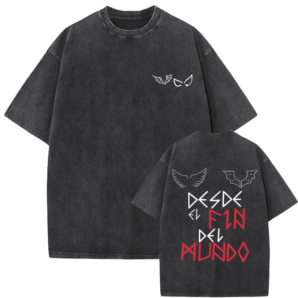 Washed Vintage Rapper Duki ADA Tour  T Shirt Mens Hip Hop Oversized Short Sleeve Tshirt Men Fashion High Quality Streetwear
