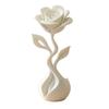 Nordic Style Flowers 3D Printed Artificial Flower Ornaments, Matte White Rose Figurine with Realistic Open Petals, Modern Ornament Minimalist
