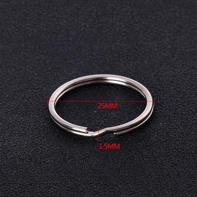Trendy Unisex Hoop Accessory 10 Pieces Silver Rings 1.5*25mm 20 Pieces Key Rings Key Chain Metal Loop