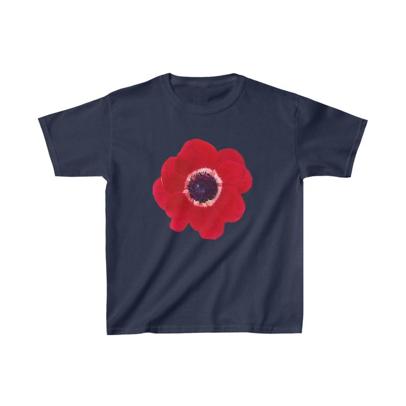 Floral Red Anemone Print Baby Tee | Y2K Baby Tee, 90s Baby Tee, Graphic Shirt Crop, Coquette, Vintage Design, Floral Print Tee 160