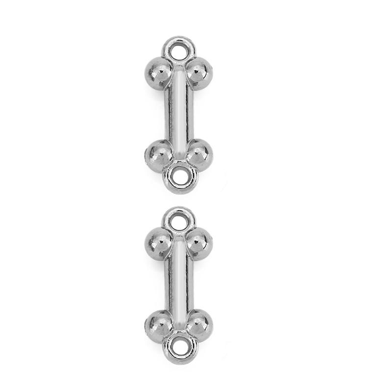 

10pcs PVD Never Fade Stainless Steel Spacer Beads Necklace Dog Bone Charms Connectors For Bracelet Findings DIY Jewelry Making