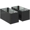 Raised Garden Bed 2-Piece Set, Planter Box, Extra Deep, Metal, 120 x 60 x 60 cm, Dark Grey