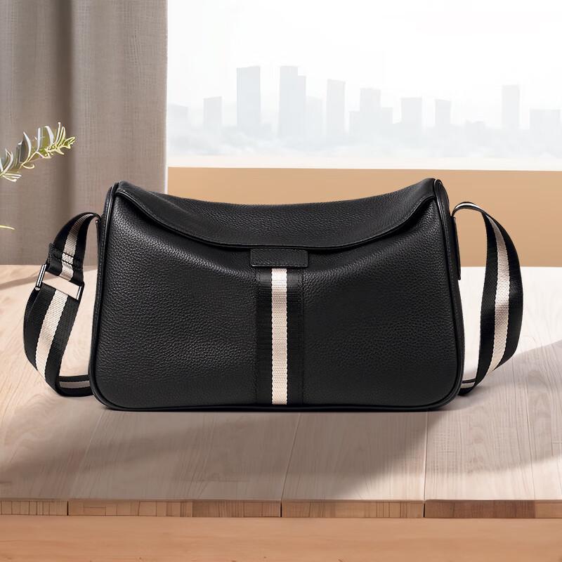 SCHWARZETIENNE Men's Genuine Leather Crossbody Shoulder Bag
