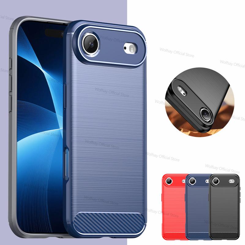 Pro iPhone 17 Air Pouzdro iPhone 17 Air iPhone 17 Pro Max Kryt Funda Nárazuvzdorný Kartáčovaný TPU Protiskluzový Silikonový Ochranný Kryt