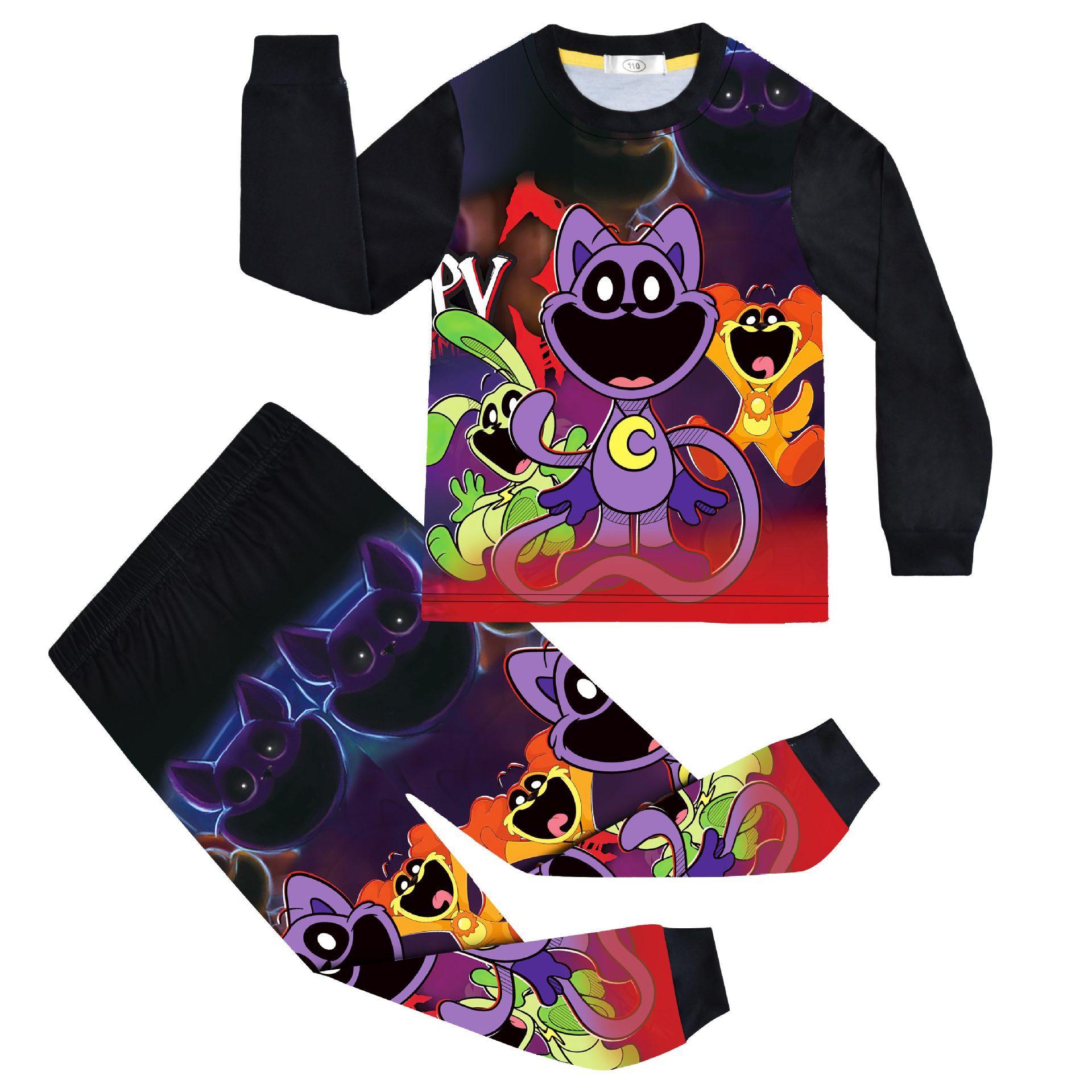 

Animated Cartoon Digital Printing, Middle-Aged And Older Children S Loungewear Set, Long Sleeves + Pants Two-Piece Set 81084 140