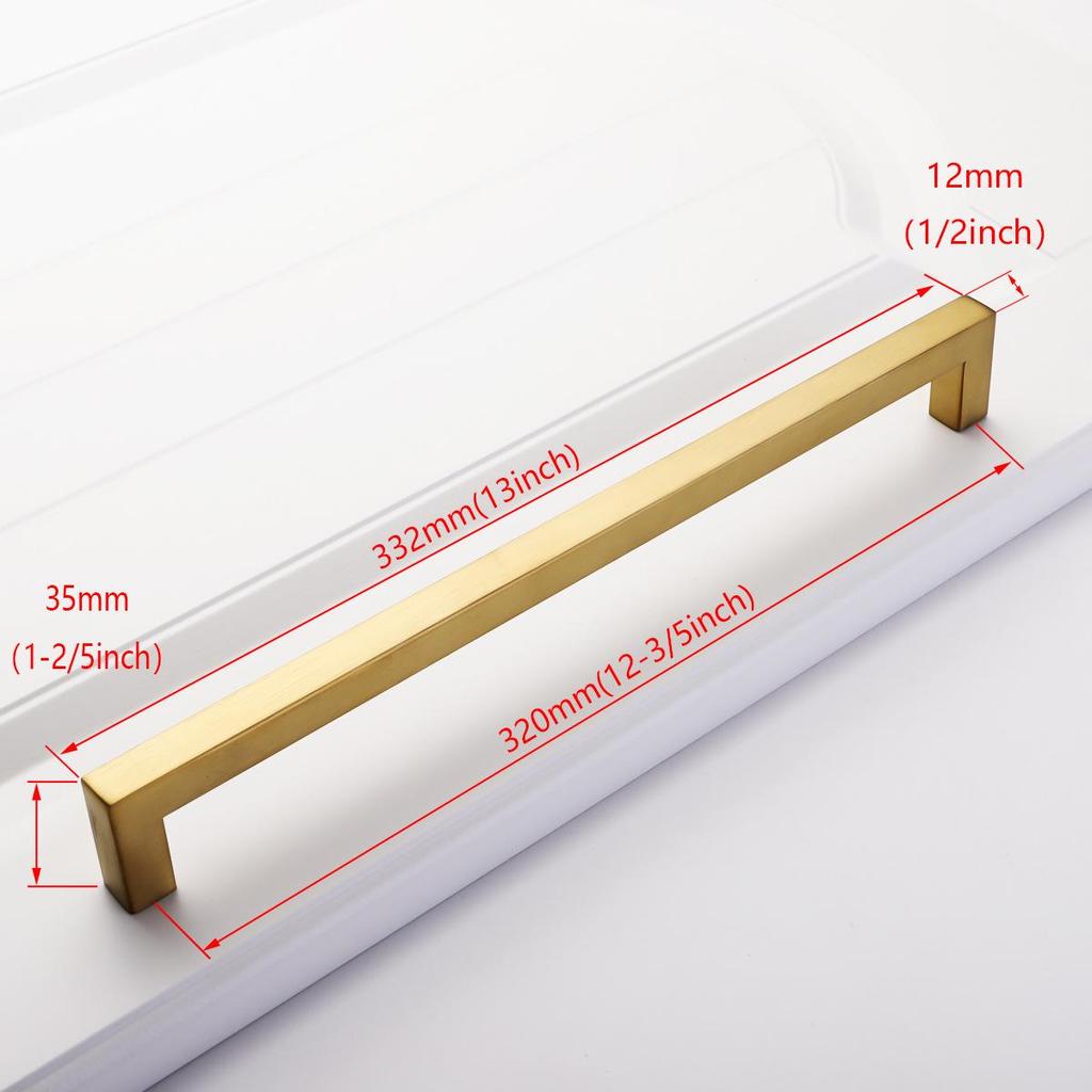 Brushed Gold & Black Stainless Steel Drawer Handle for Cabinets and Wardrobes