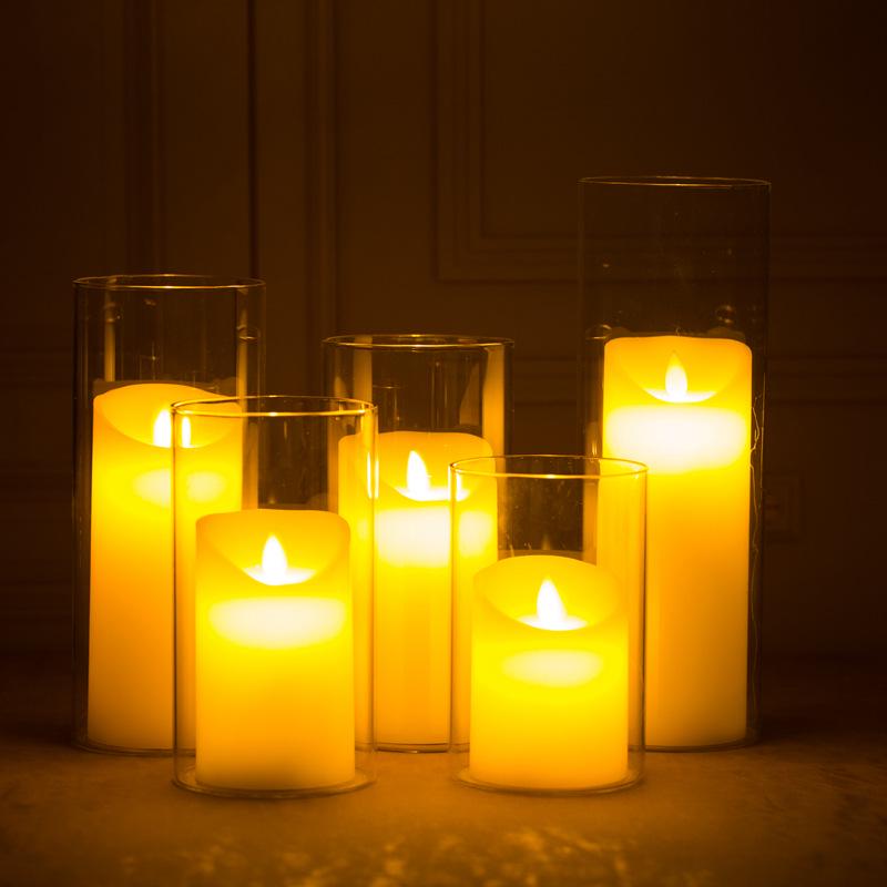Rechargeable LED Electronic Candle with Remote Control - Perfect for Simulated Paraffin Flame Atmosphere, Weddings, and Birthdays.