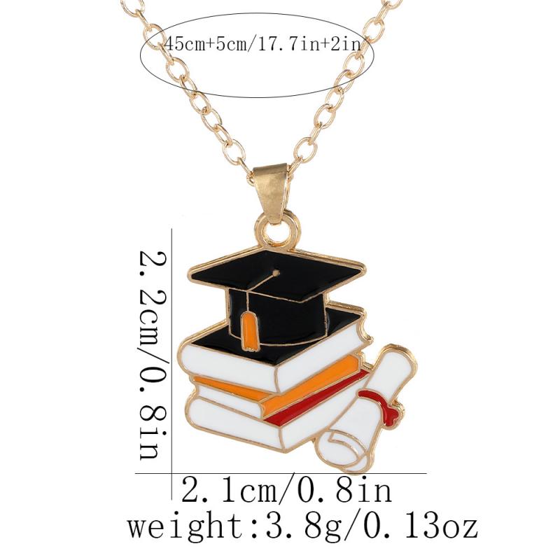 Graduation Cap Necklace Academic Pendant Minimalist Alloy Jewelry Student Keepsake Gift Commemorative Accessory