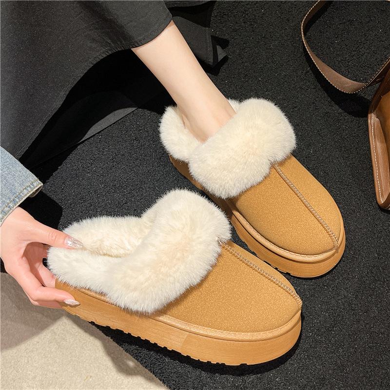 

Mao Mao slippers women s 2025 new autumn and winter Internet celebrities popular thick-bottomed piled cotton slippers [24H delivery] 35