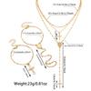 5 Bohemian Style Cross Round Pendant Long Necklace Multi-layer Bracelet Women's Jewelry Set