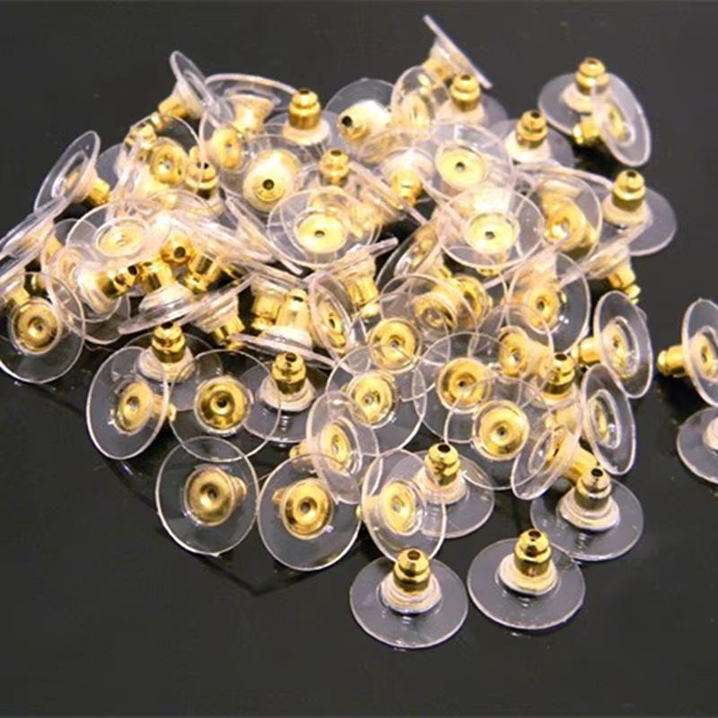 appr. 100pcs/pck Alloy Earring Backs Stoppers Earnuts Earring Plugs Gold Findings Jewelry DIY Accessories