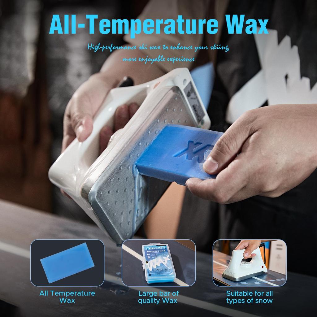 XCMAN Ski and Snowboard Wax Complete Tuning Tool Kit with Waxing Iron (Pro Version)