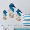 3 Pcs Wood Seahorse Nautical Wall Decor Vintage Sea Life Wall Art Ocean Coastal Lake House Hanging Decoration for Living Room Bedroom