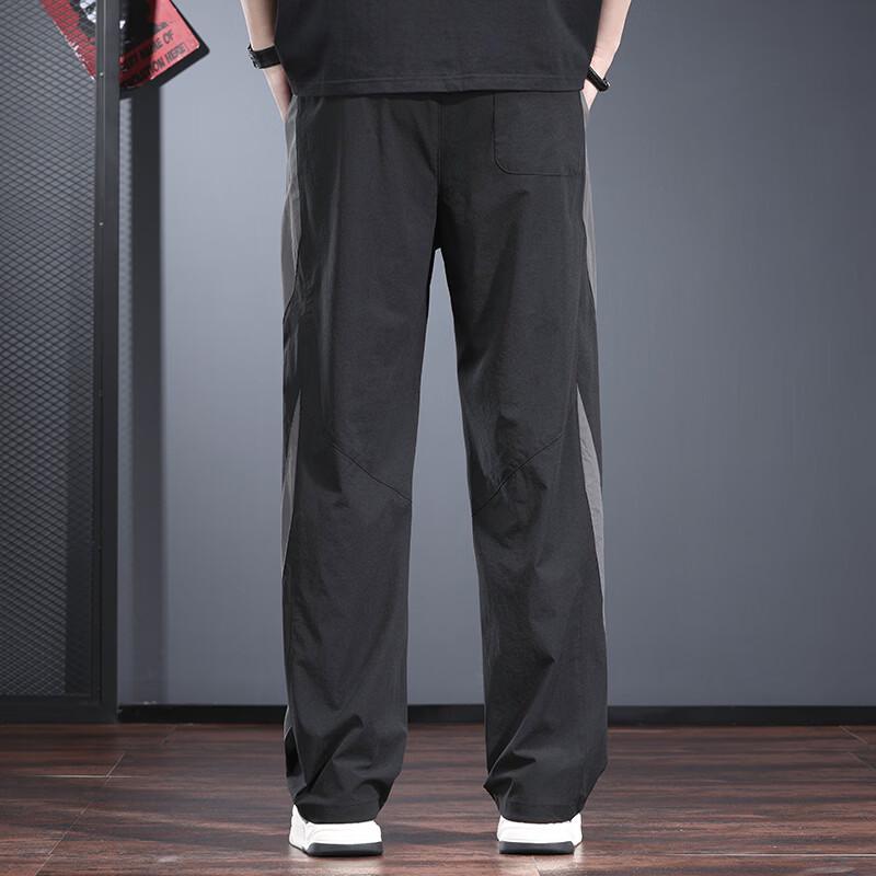 Jieleinuo Men's Quick-Dry Ice Silk Straight-Leg Casual Pants