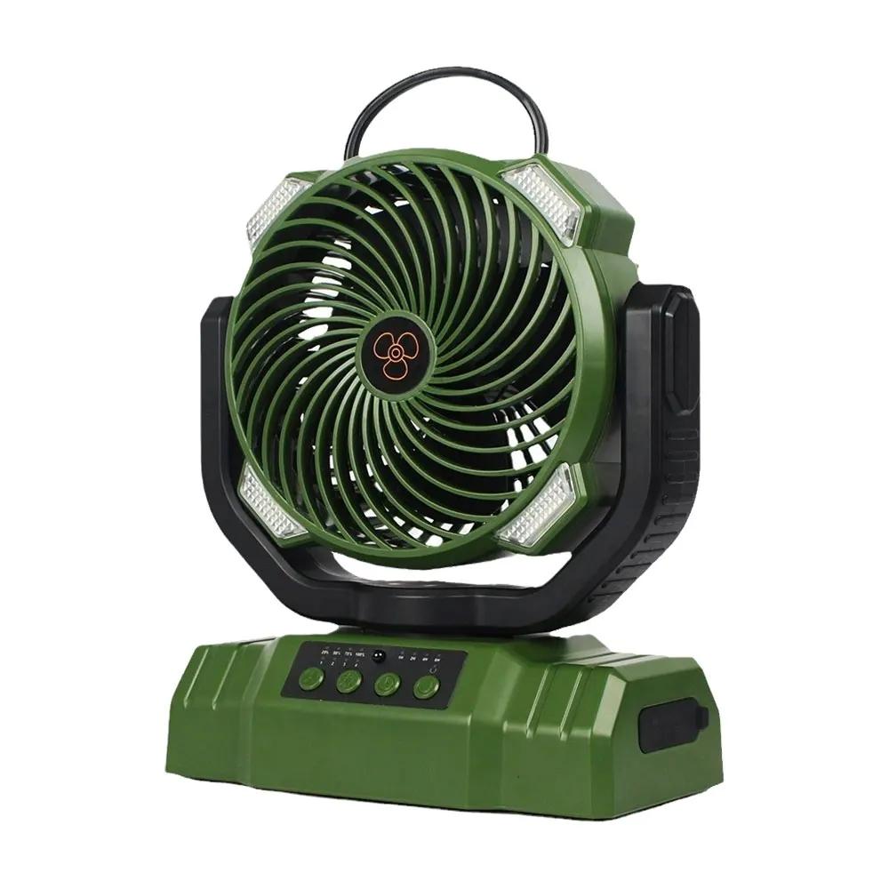 

USB-перезаряжаемый вентилятор для кемпинга, беспроводной настольный вентилятор с дистанционным управлением, портативный воздушный циркулятор, качающаяся головка, крючок для кемпинга, вентилятор, светильник Army Green