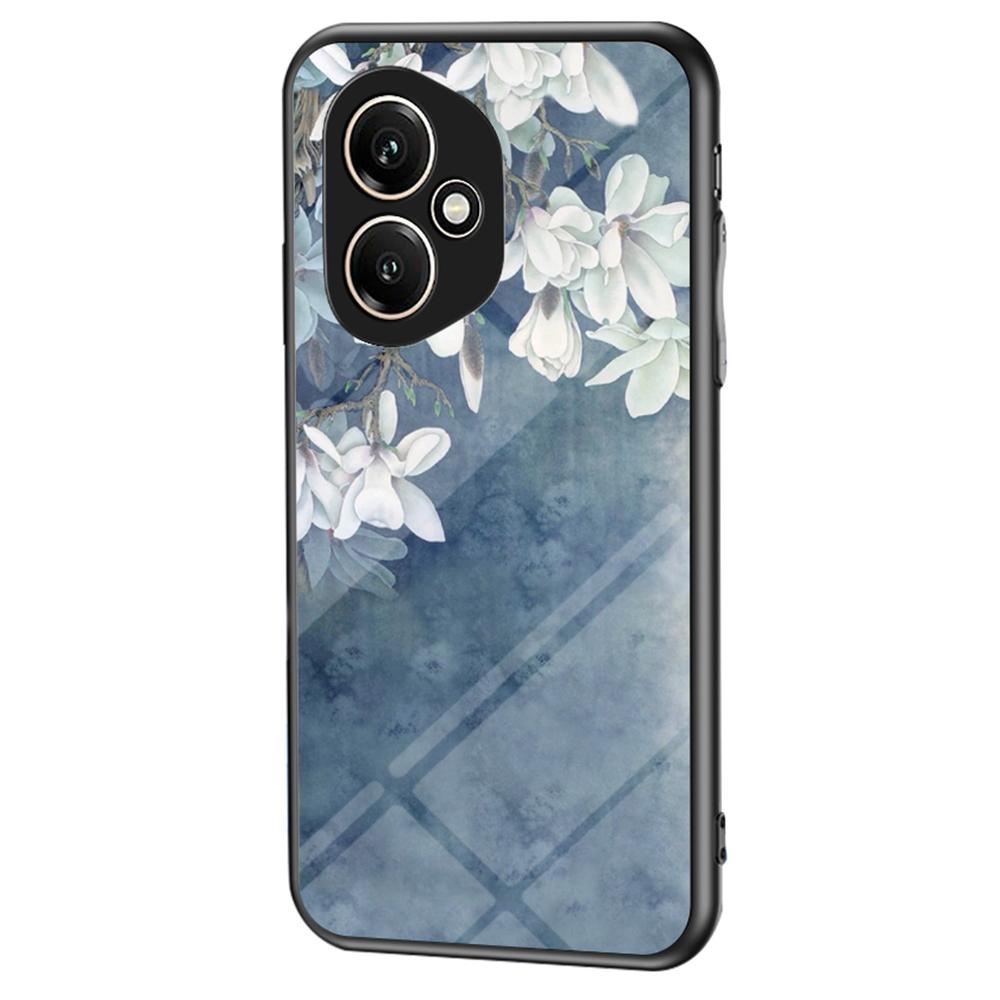 

Для Honor 400 5G (Глобальный) Чехол с цветочным узором из ТПУ+закаленного стекла, защитная накладка для телефона Chinese Rose