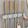 Modern Minimalist Abs Bathroom Wall Mount Mop Holder With Strong Clips And Hooks For Home Organization
