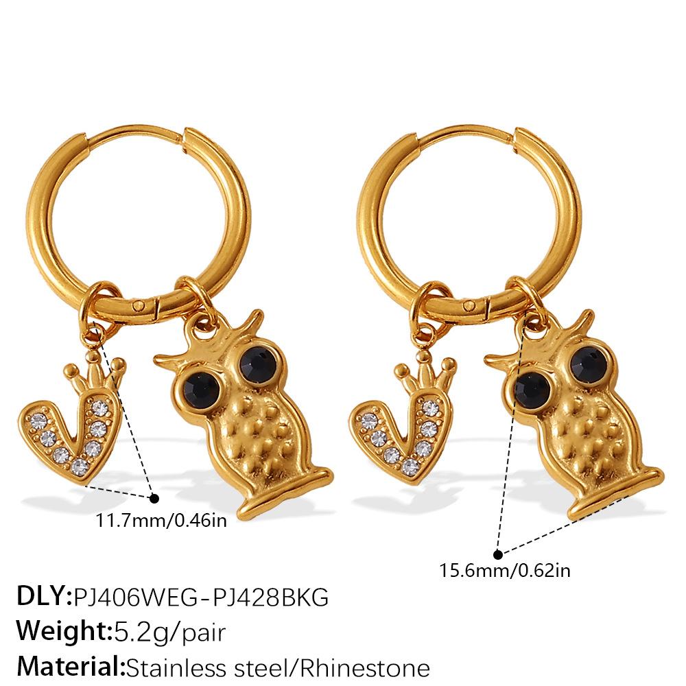 Sweet Wind Diy Cross Pearl Pendant Earrings Stainless Steel Gold Plated Diamond Jewelry