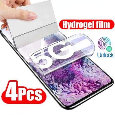 4Pcs Hydrogel Film For Samsung Galaxy S23 S20 S21 S22 Plus Ultra FE Note 20 9 10 Plus A52S A30 A53 A51 A50 A21S Screen Protector