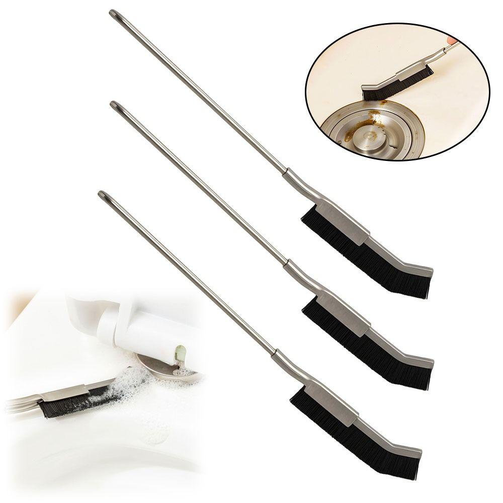 Multifunctional Crevice Cleaning Brush Stainless Steel Hard Bristle Corner Cleaning Brush Gap Scrub Brush