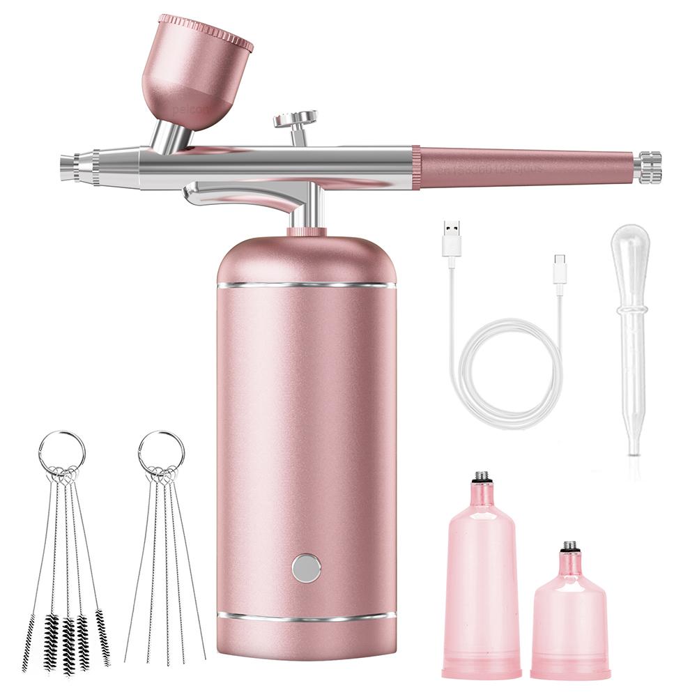 

Airbrush Nails with Compressor Portable Airbrush with Compressor Kit Mini Air Brush Nails Spray Gun for Nails Art Painting Craft рожевий