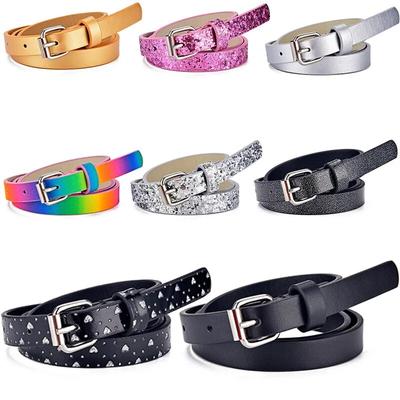 1pc Neue Kinder Gürtel Mode Glitter Dünnen Gürtel Casual Trend Jugend Gürtel Grundschule Jungen und Mädchen Gürtel Jeans kurzen Gürtel