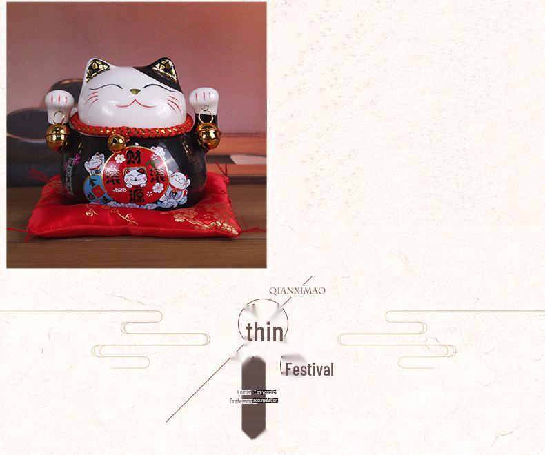 Lucky Cat Ceramic Ornaments - Cute Cartoon Decorations & Creative Gifts