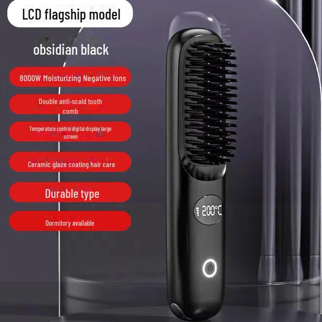 Ionen-Haarglättungskamm mit LCD-Display – Doppelfunktion, tragbar für Zuhause und im Wohnheim