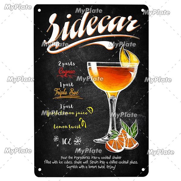Cocktail Metallschild Plakette Metallschild Vintage Pub Lustiges Blechschild Wanddeko für Bar Pub Club Man Cave Blechschilder Vintage