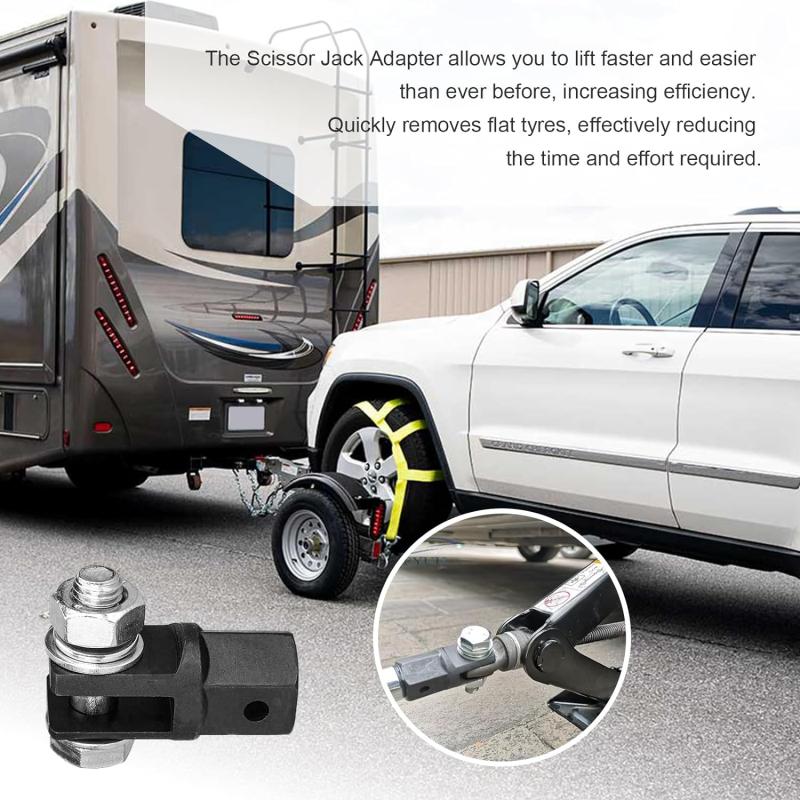 1/2 Inch Scissor Jacks Adaptor Drive Impact Wrench Adapter Tool Jack Shear Chrome Vanadium Steel Adapter Steel Ball Joint Rod