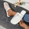 Fashion Summer Women Slippers Sexy Mesh Mules Indoor Home Slides Square Toe Female Flats Shoes Outdoor Beach Sandals Flip Flops 2025