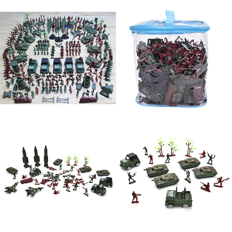307 Piece Plastic Soldier 4cm Army Figures Playset Army Sand Scene Model Toy