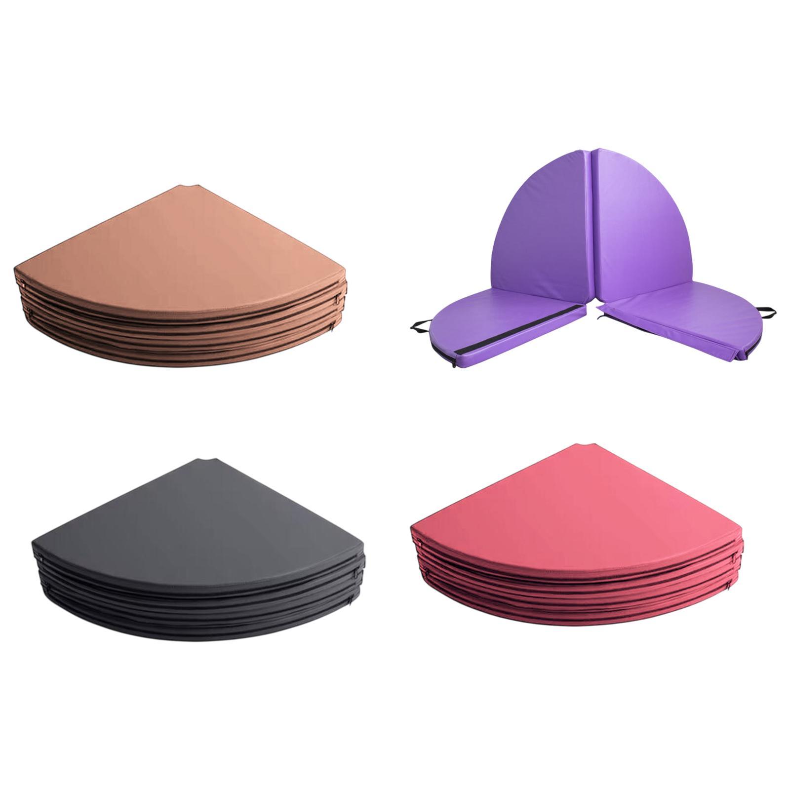 Round Yoga Mat Dancing Floor Cushion Folding Pole Dance Mat Workout Mat Exercise Mat for Indoor Pilates Training Studio Fitness rosa