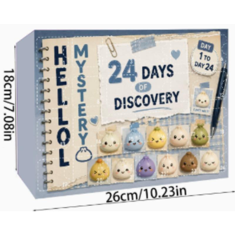 Calendario dell'Avvento Misterioso con Scatola Cieca, Scatola Sorpresa da 24 Giorni con Conto alla Rovescia, Squishy Sensoriali Illimitati Regali per Natale.