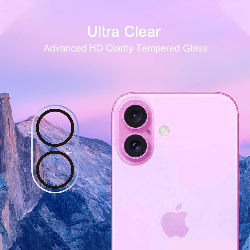2PCS Tempered Glass Camera Lens Protector for iPhone 16E 16 E 15 Pro Max 14 Plus 13 Mini 12 11 iPhone16e iPhone16 16Plus Protection Phone Accessories