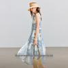 Chuyu Women's Embroidered Lyocell A-Line Sleeveless Maxi Dress