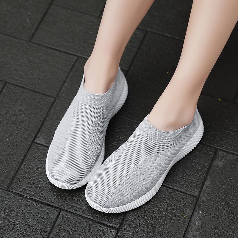 Fashion Comfortable And Breathable Elastic Socks Shoes Flat Socks And Casual Lightweight Flying Woven Footwear Women's Shoes Versatile