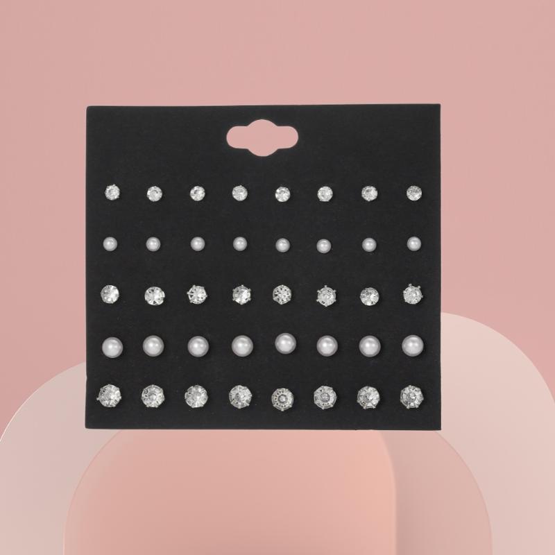 

20 пар серег-гвоздиков с имитацией циркона и жемчуга, набор-комбинация, женские простые серьги с темпераментом, ювелирный подарок