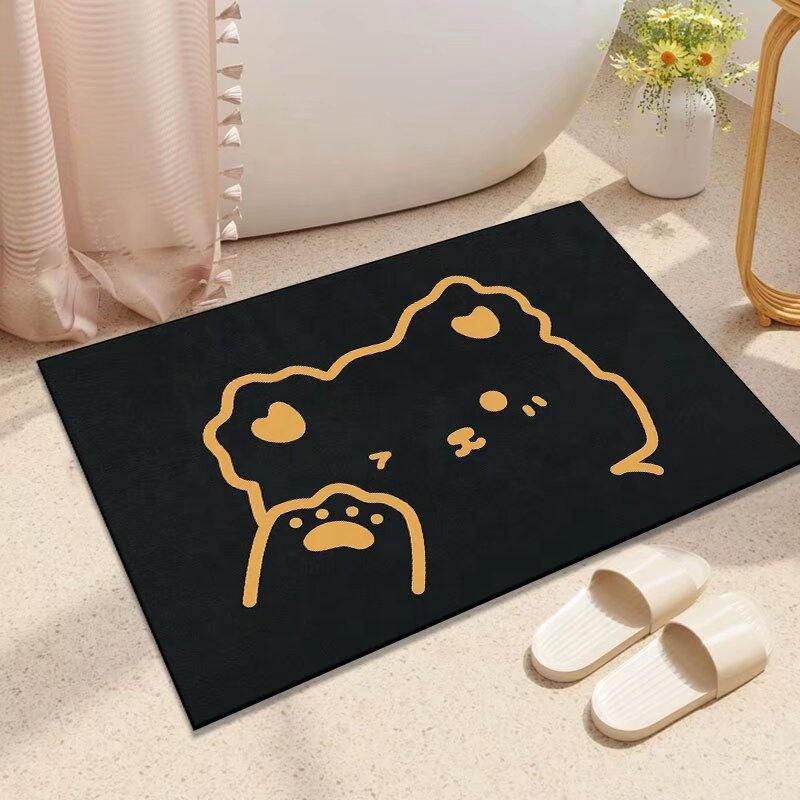 Personalized Non slip Comfortable Bath Mats Made to Order for Bathroom Decor Crystal Velvet Shower Carpet