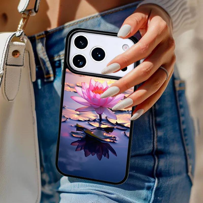 Summer Lotus Phone Case For iPhone 17 Air 14 15 13 12 Max Cover For Apple 16e 11 Pro Max Plus Coque