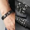 Gothic Vintage PU-Lederarmband für Männer und Frauen Punk Nieten Nieten Kreuzarmband Schmuck Zubehör