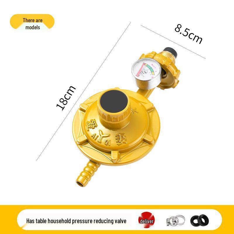 Universal LPG Low Pressure Gas Valve with Gauge for Water Heaters and Stoves